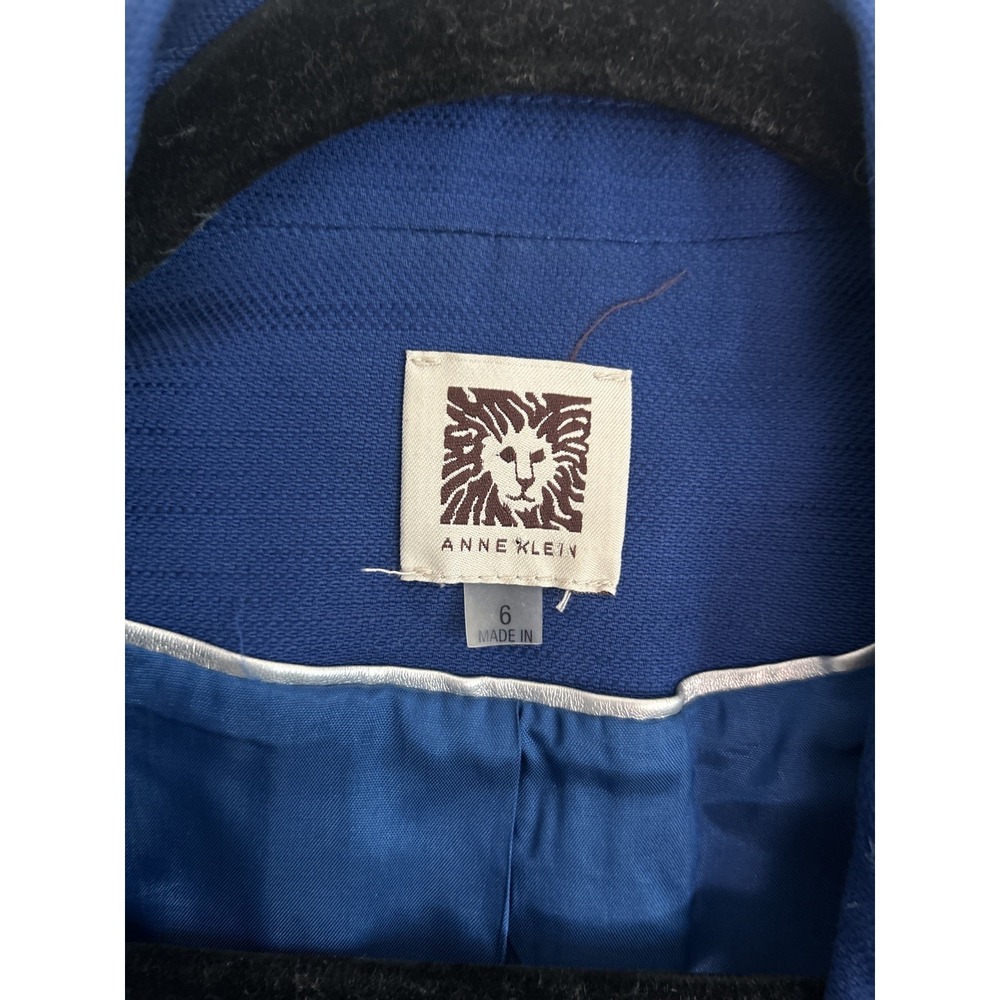 Anne Klein Women's Vest Royal Blue Double-Button Pocket Lined Jacket  Size 6 VTG - Picture 2 of 5